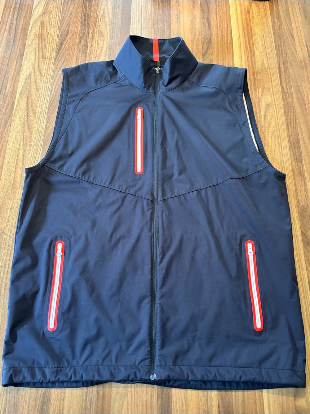 FootJoy Navy Softshell Vest with Red-Trim Zippers